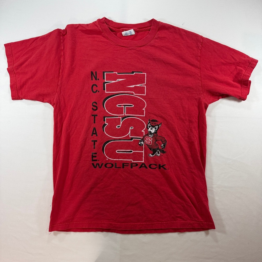Champion NC State Wolfpack T-Shirt Mens Large‎ Red NCSU Tuffy Mascot